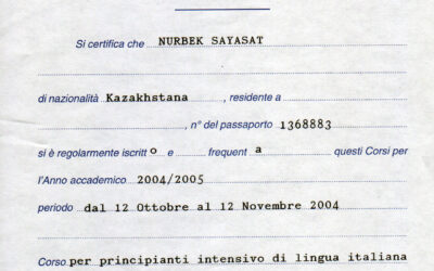 Dante Alighieri Certificazione 2004