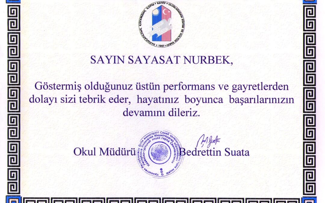 SKTL Appreciation 1998 in Turkish